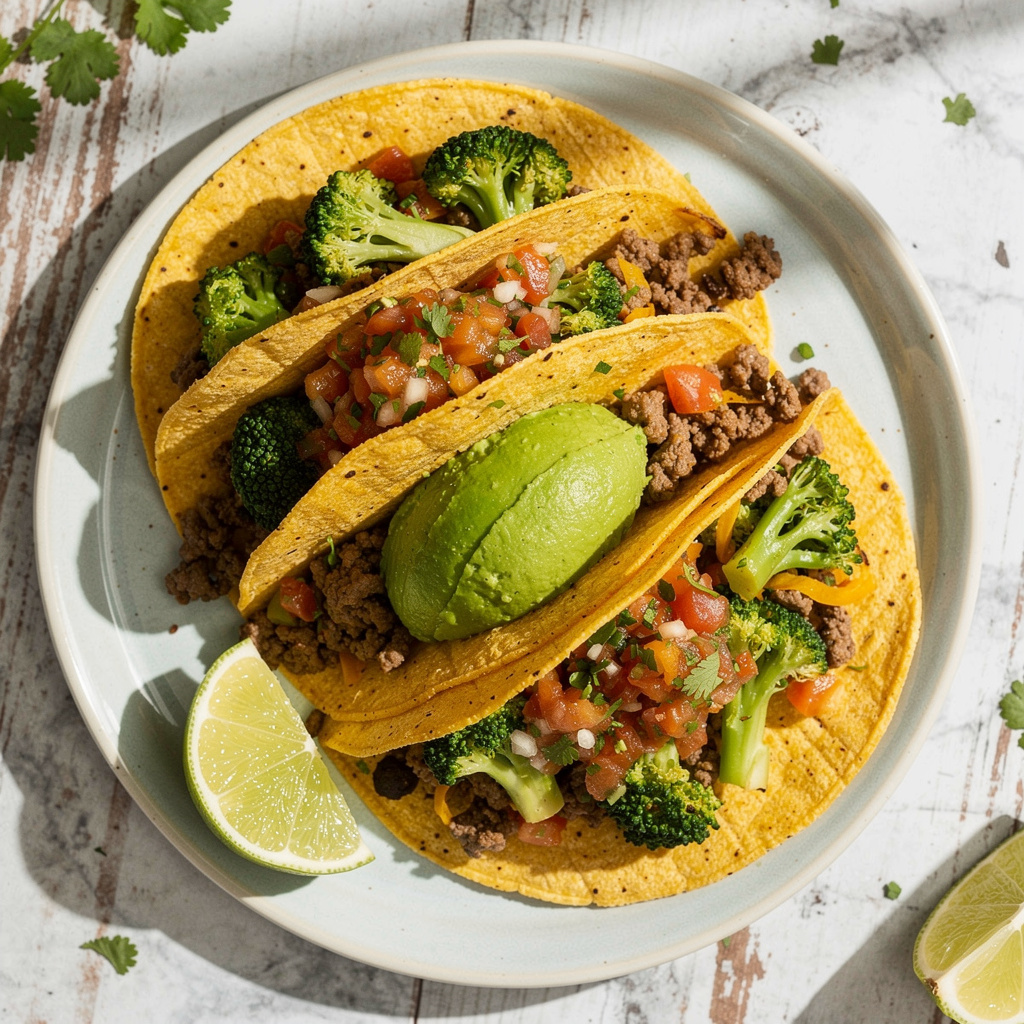 Lean ground beef (93%) Tacos with Broccoli #6