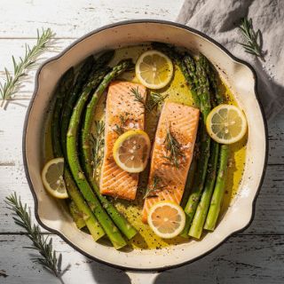 Baked Salmon with Asparagus & Lemon