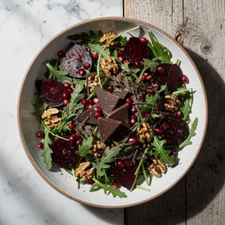 Dark Chocolate Pomegranate Beet Salad