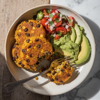 Black Bean and Corn Polenta Cakes