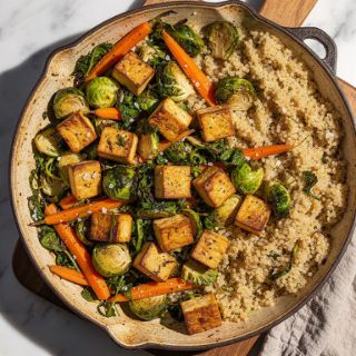 Roasted Maple-Mustard Tofu Sheet Pan