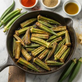 Baked Okra Chips