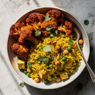 Harissa Roasted Cauliflower & Turmeric Rice