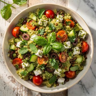 Quick Pesto Couscous Salad