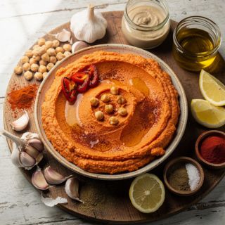 Roasted Garlic Red Pepper Hummus