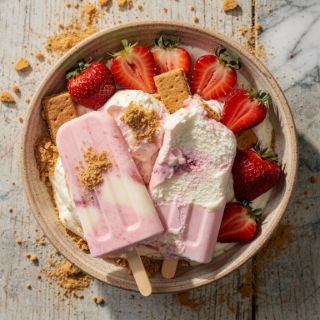 Strawberry Cheesecake Popsicles