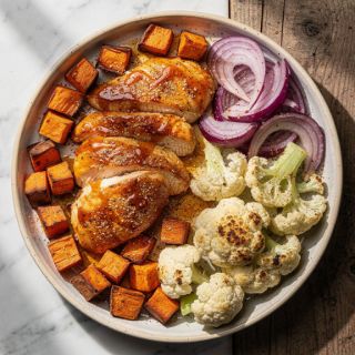 Hot Honey Chicken and Veggie Sheet Pan Meal