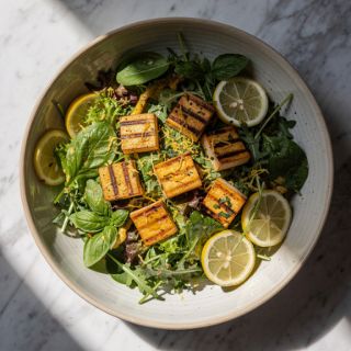 Grilled Lemon Basil Tofu Salad