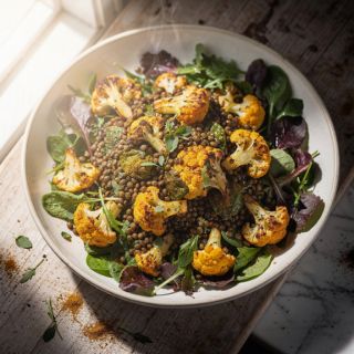 Roasted Cauliflower Lentil Salad