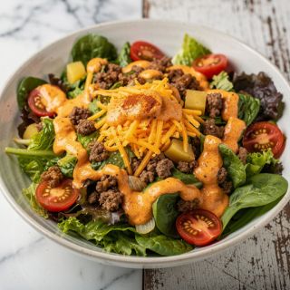 “Cheeseburger” Salad with Special Sauce