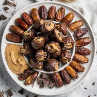 Chocolate Covered Snickers Stuffed Dates