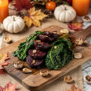 Sautéed Beet Greens with Roasted Beets